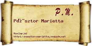 Pásztor Marietta névjegykártya