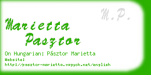 marietta pasztor business card